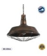 GLOBOSTAR® RAY 01045 Vintage Κρεμαστό Φωτιστικό Οροφής με Ντουί 1 x E27 AC 220-240V IP20 - Χάλκινο Εφέ Σκουριάς - Μ46 x Π46 x Υ36cm